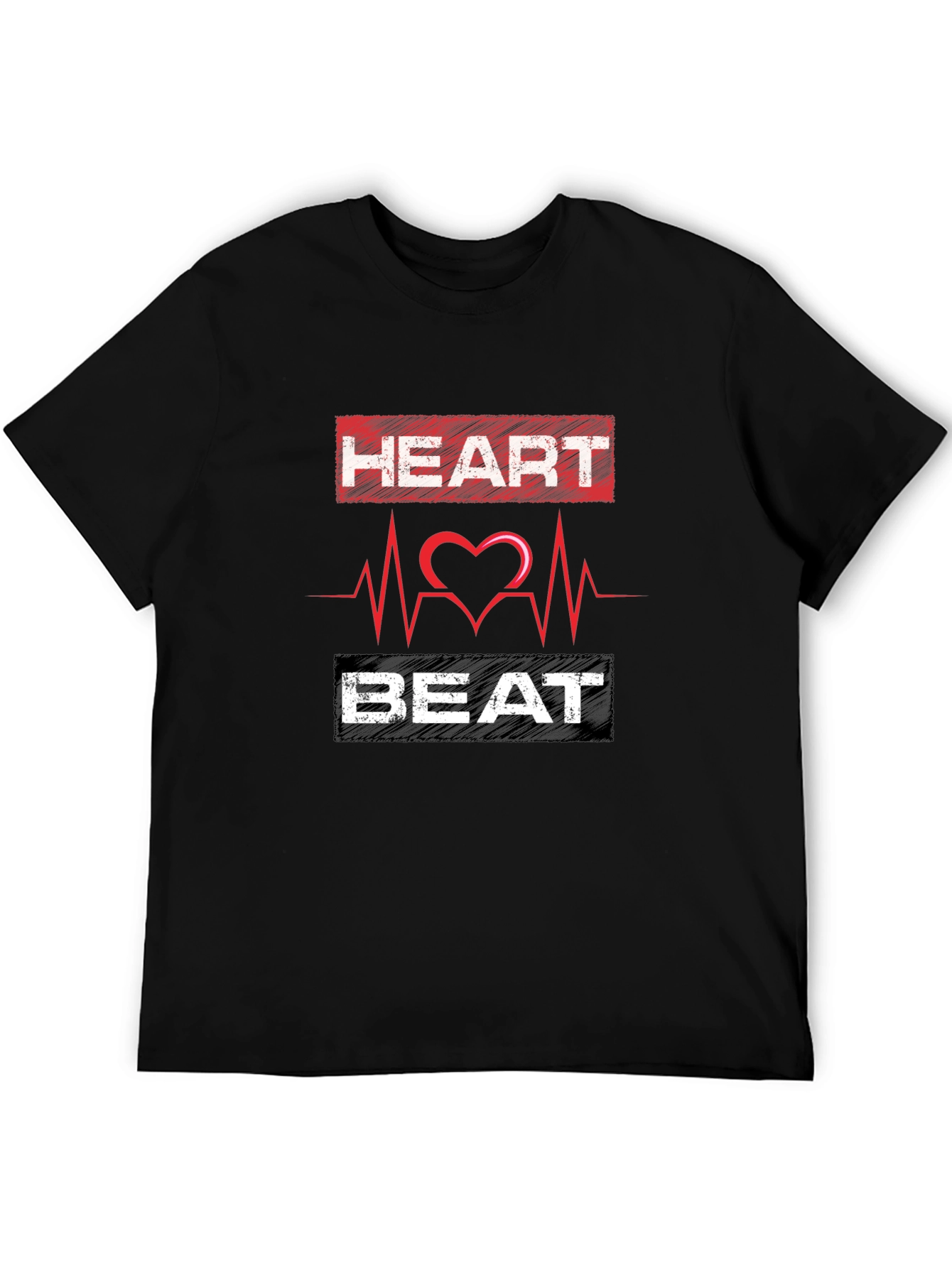 Heartbeat Graphic Print Mens T-Shirt