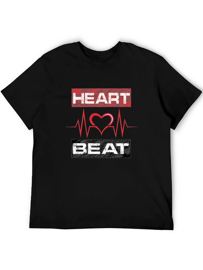 Heartbeat Graphic Print Mens T-Shirt