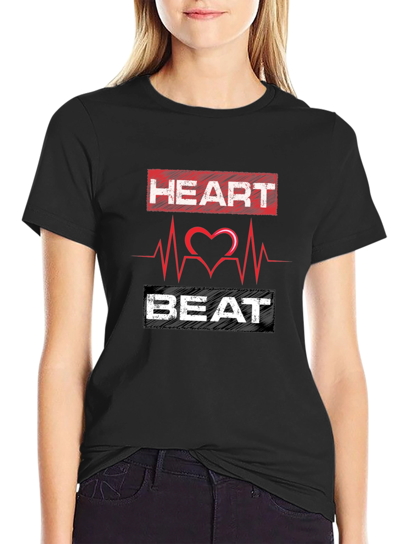 Heartbeat Graphic Print Mens T-Shirt