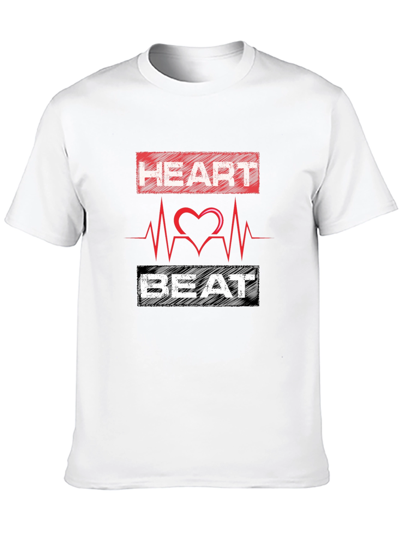 Heartbeat Graphic Print Mens T-Shirt