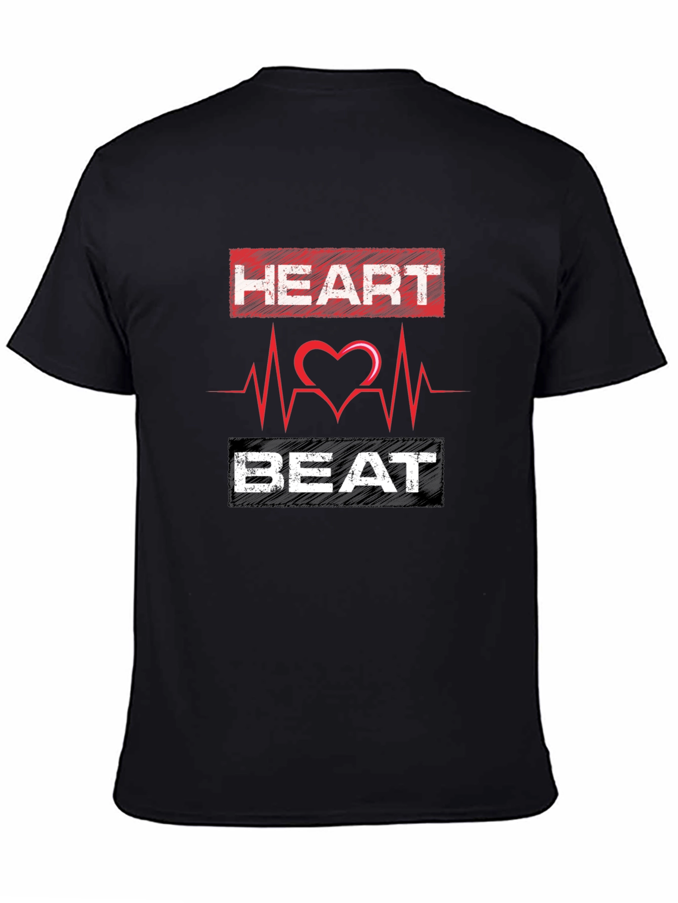 Heartbeat Graphic Print Mens T-Shirt