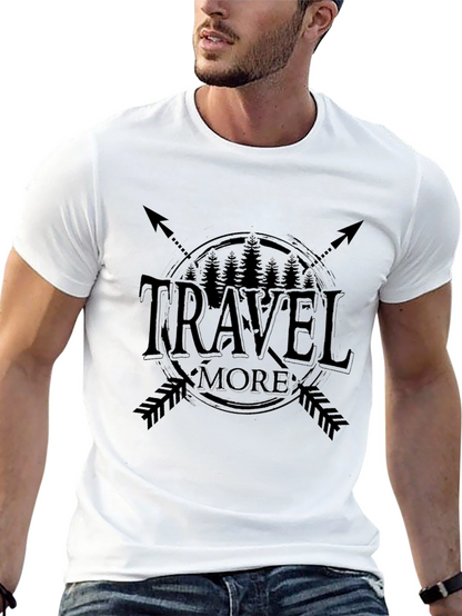 Travel More Graphic Tee - Black Cotton Shirt