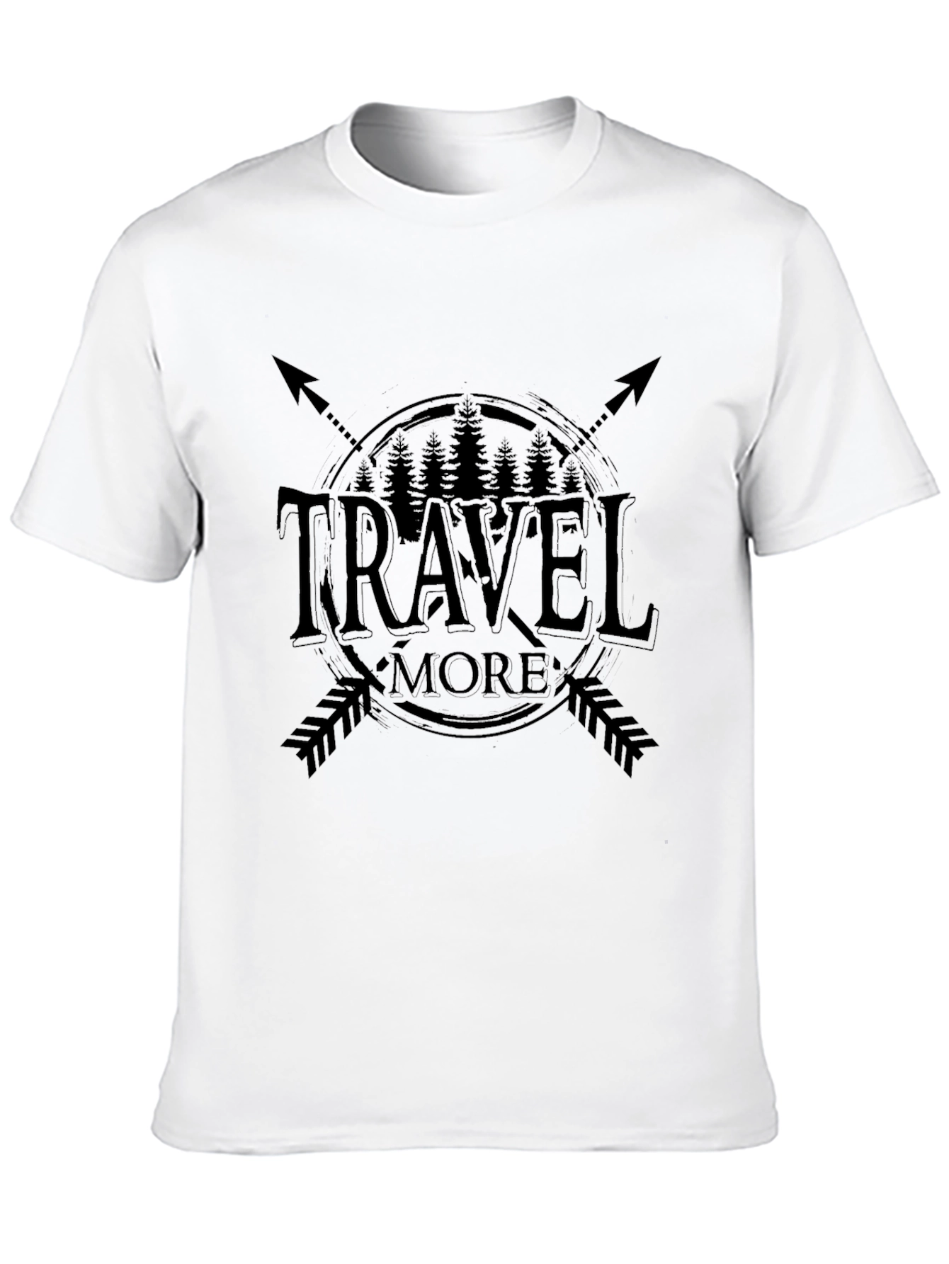 Travel More Graphic Tee - Black Cotton Shirt