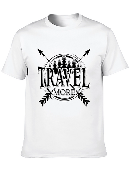Travel More Graphic Tee - Black Cotton Shirt