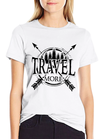 Travel More Graphic Tee - Black Cotton Shirt