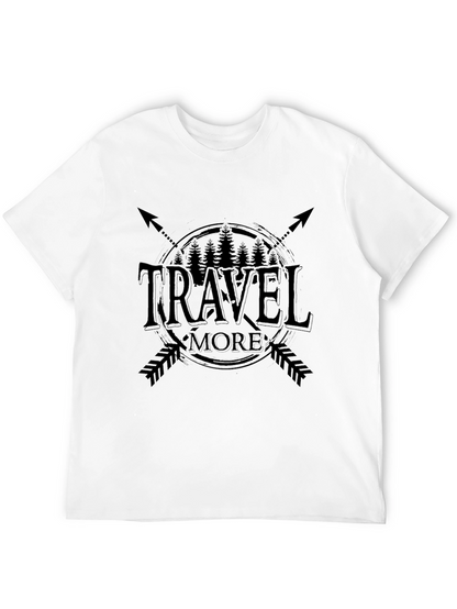Travel More Graphic Tee - Black Cotton Shirt