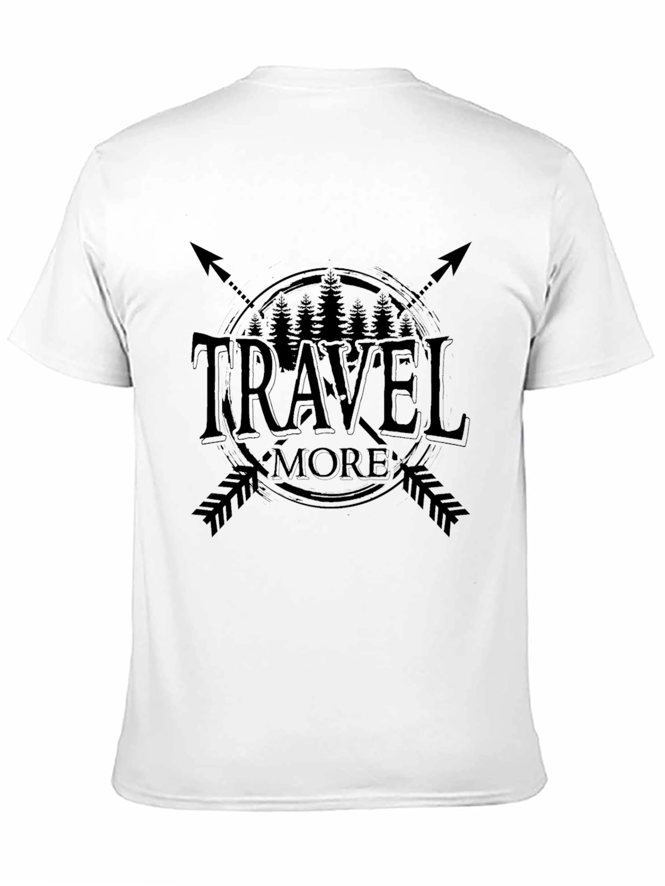 Travel More Graphic Tee - Black Cotton Shirt