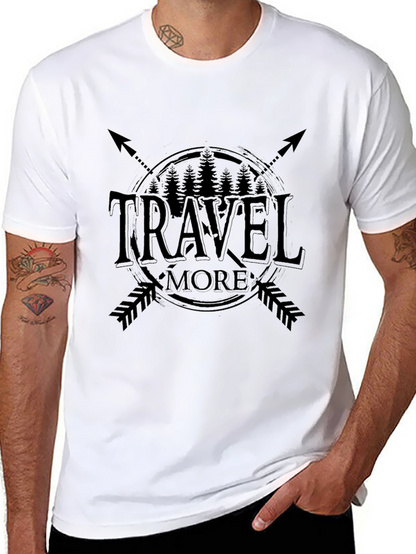 Travel More Graphic Tee - Black Cotton Shirt