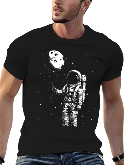 Astronaut Moon Balloon Graphic T-Shirt