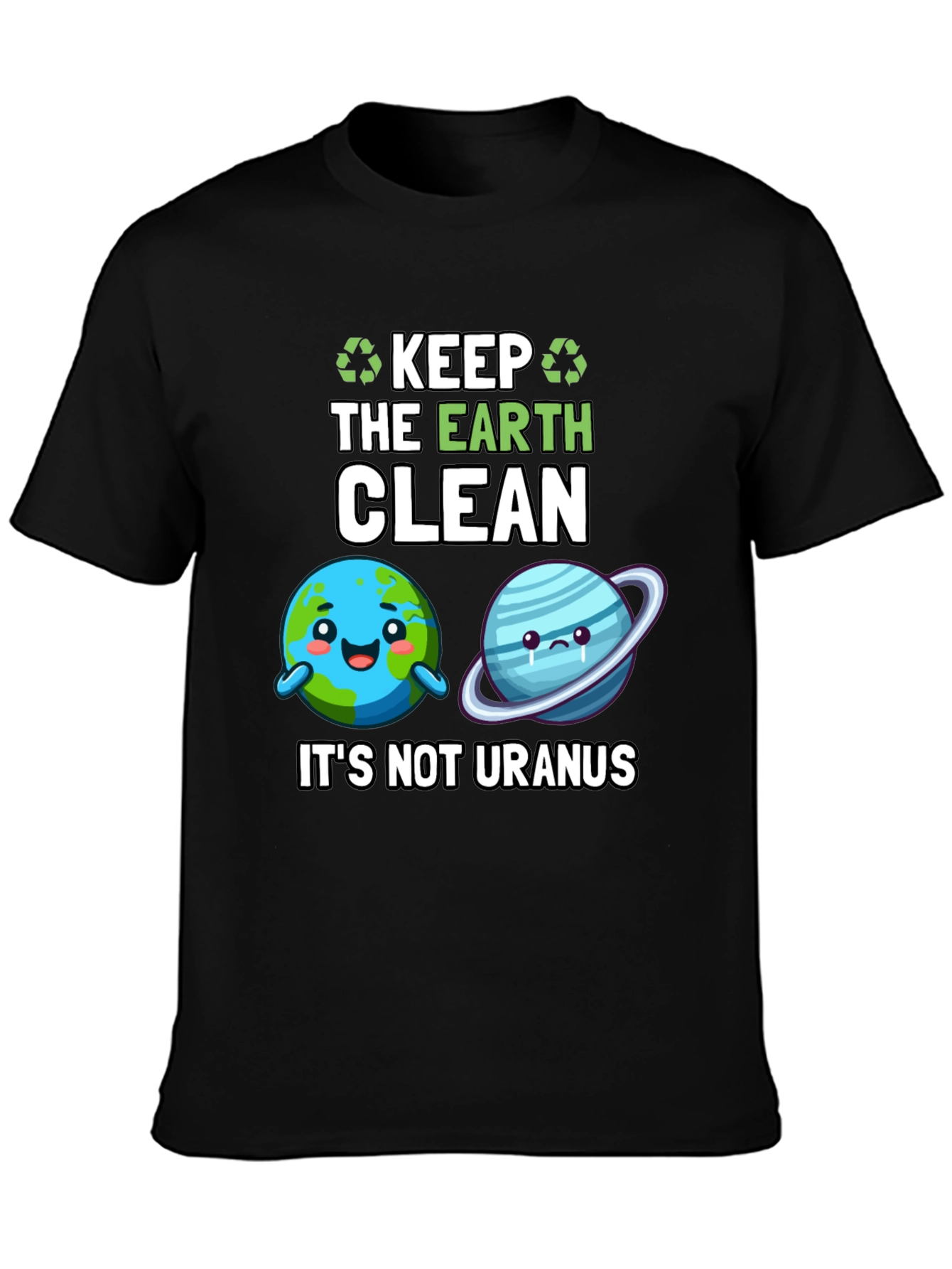 Keep the Earth Clean Black Graphic Tee
