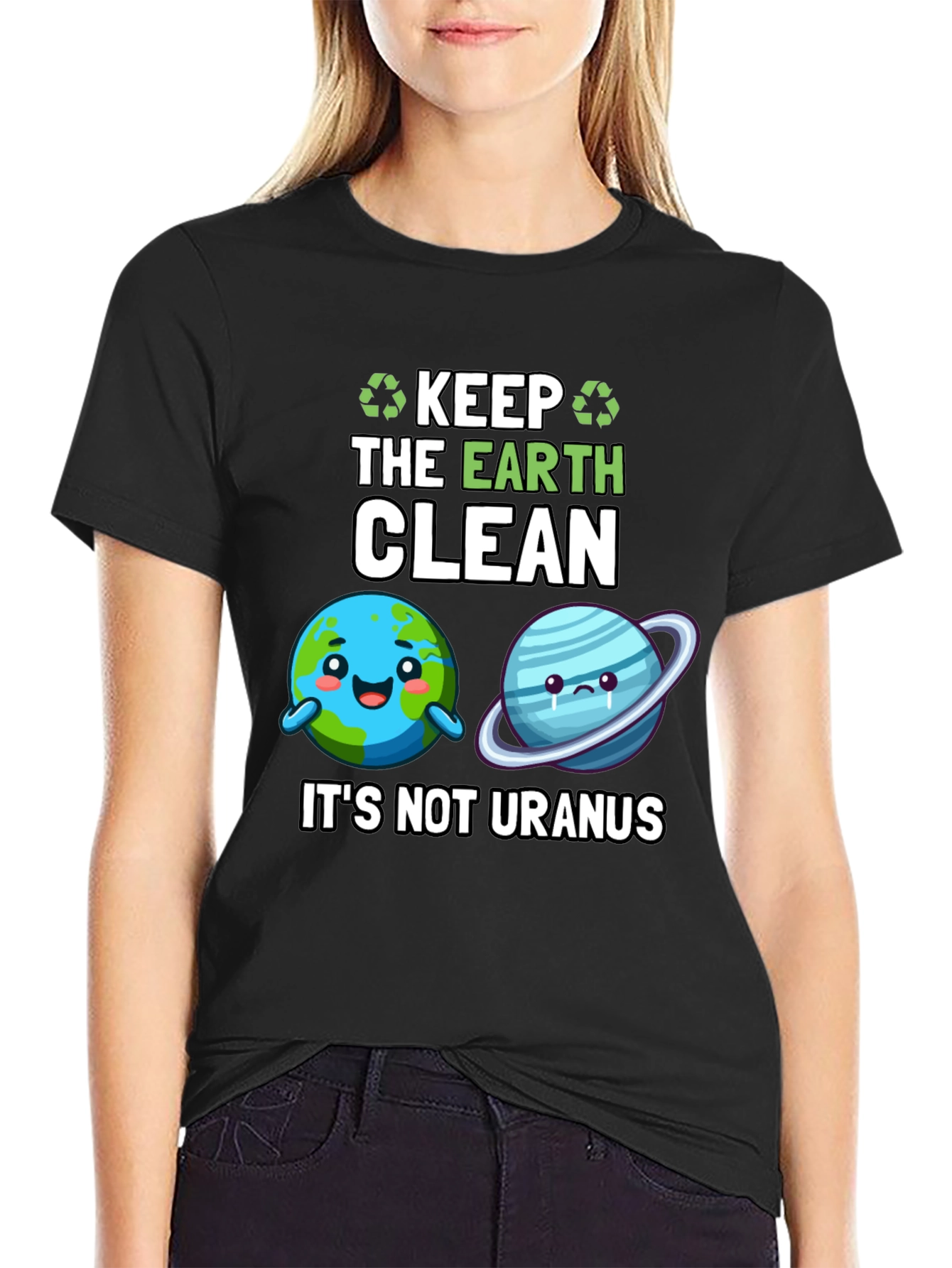 Keep the Earth Clean Black Graphic Tee