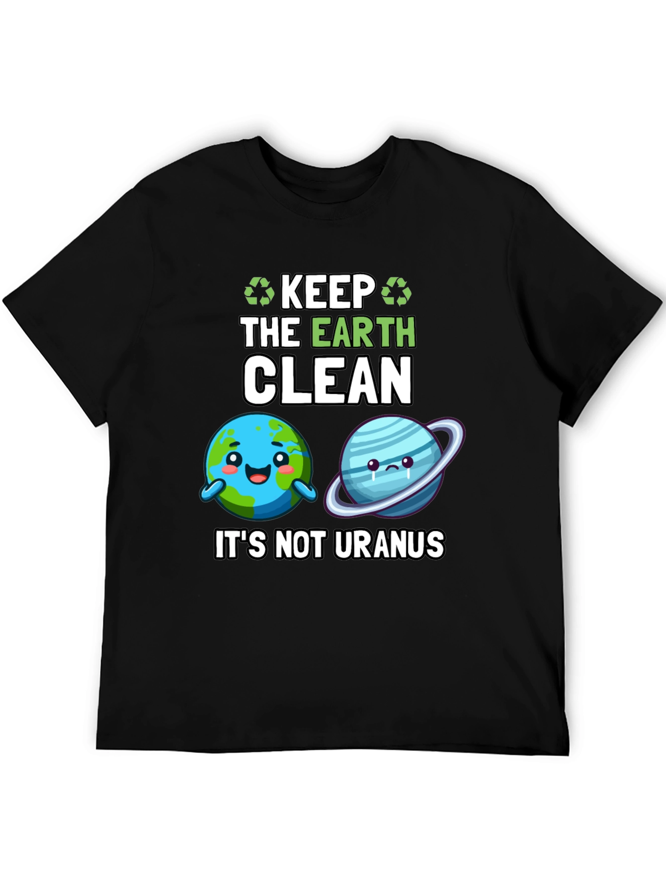 Keep the Earth Clean Black Graphic Tee