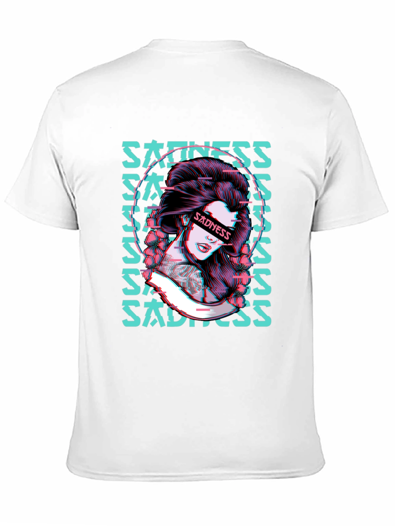 Sadness Woman Graphic Black T-Shirt