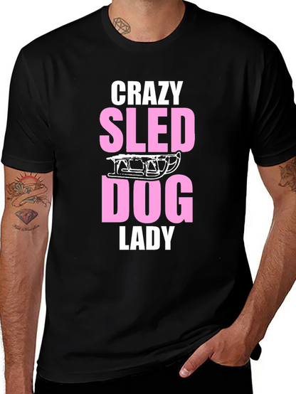 Crazy Sled Dog Lady Graphic T-Shirt