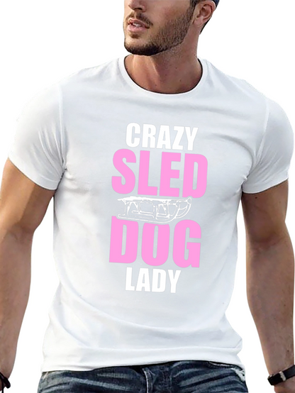 Crazy Sled Dog Lady Graphic T-Shirt