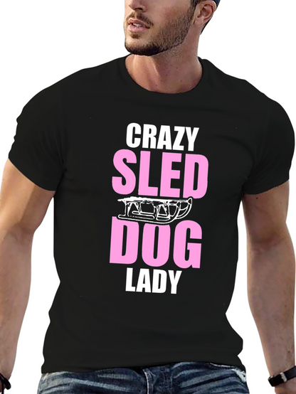 Crazy Sled Dog Lady Graphic T-Shirt