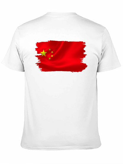China Flag T-Shirt - Black Crew Neck Tee