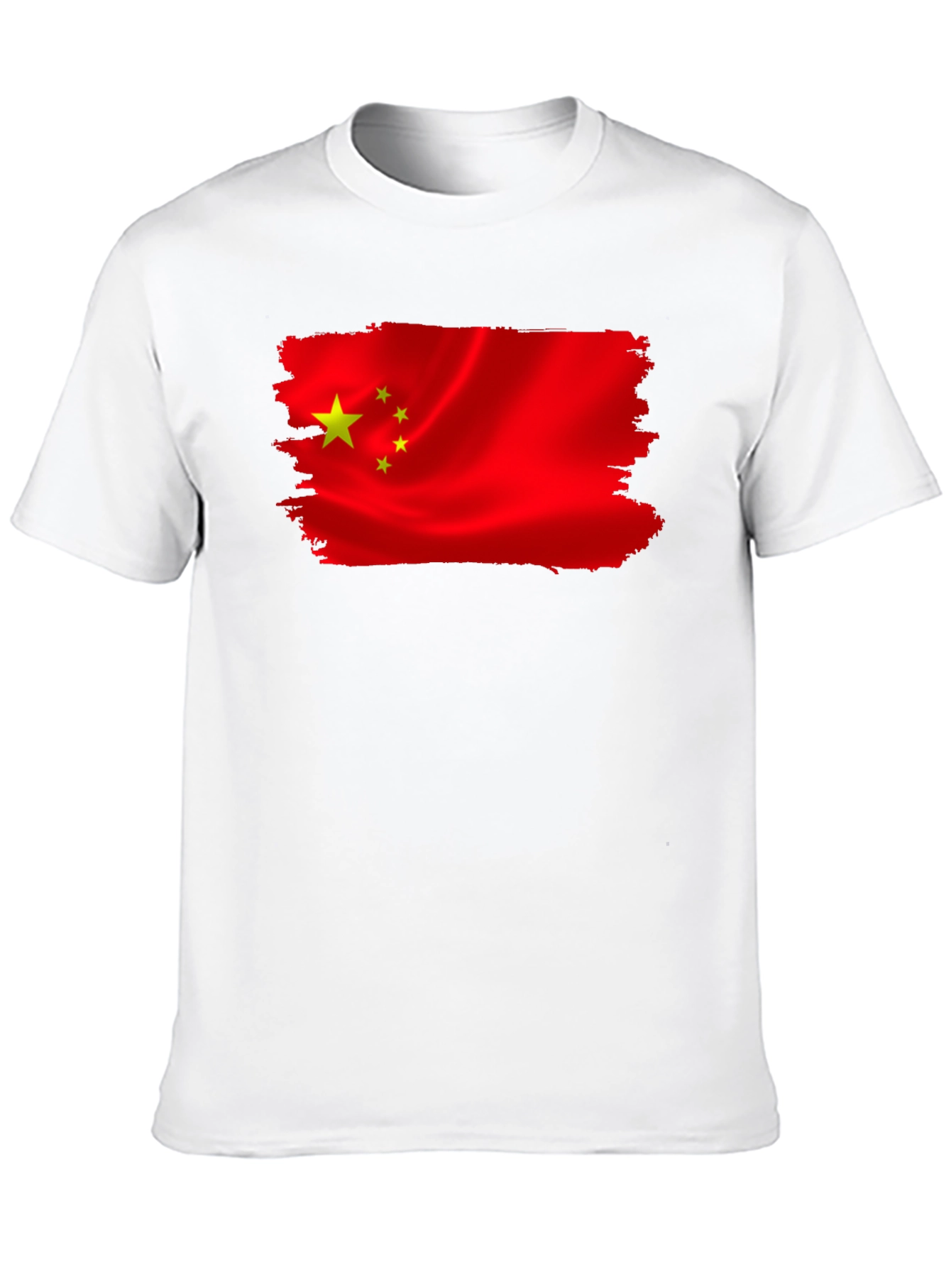 China Flag T-Shirt - Black Crew Neck Tee