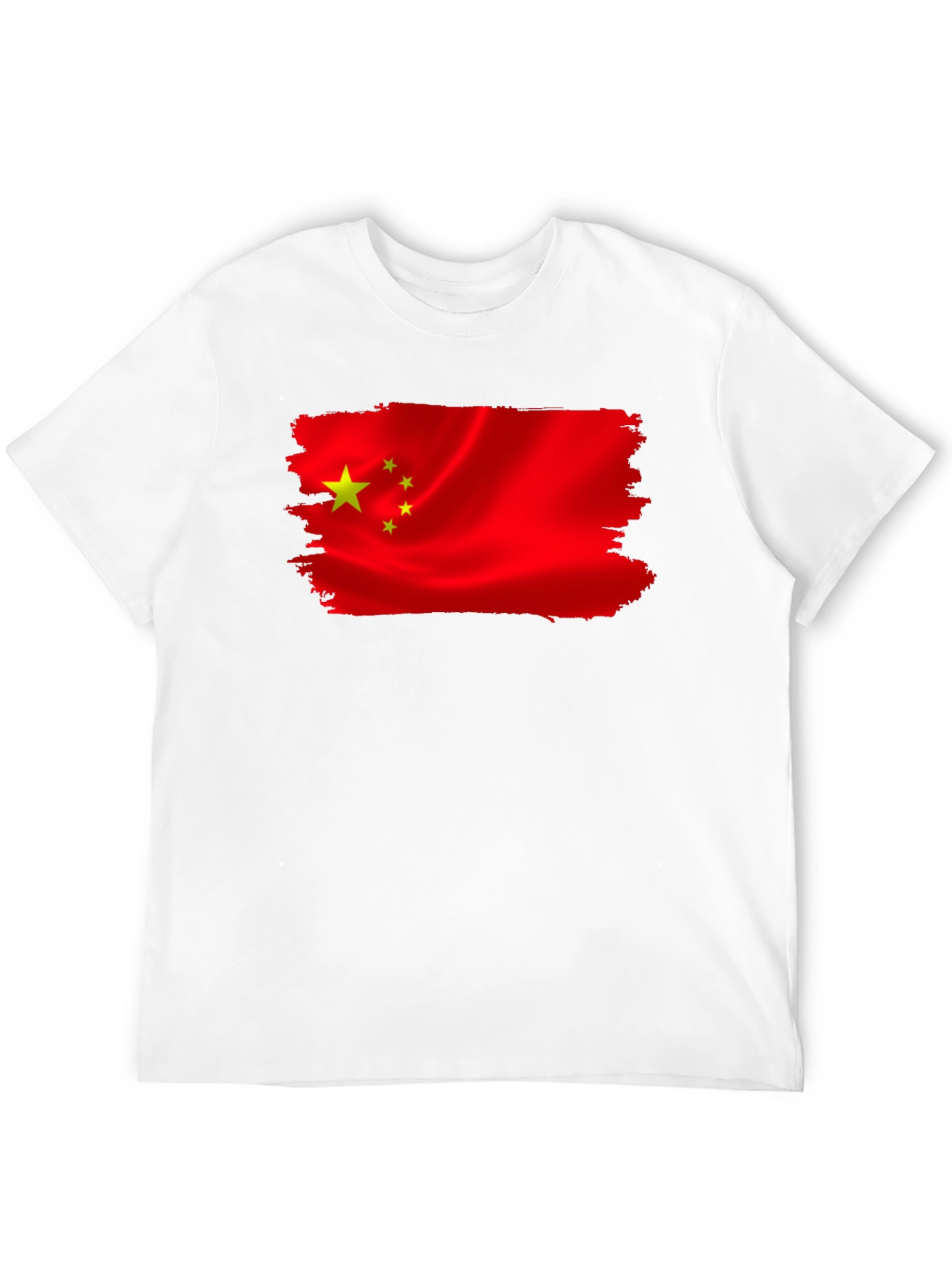 China Flag T-Shirt - Black Crew Neck Tee