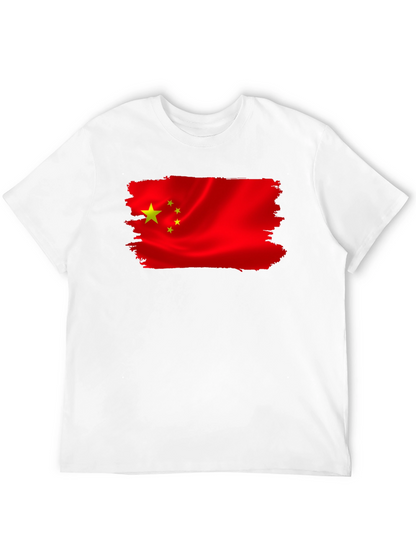 China Flag T-Shirt - Black Crew Neck Tee