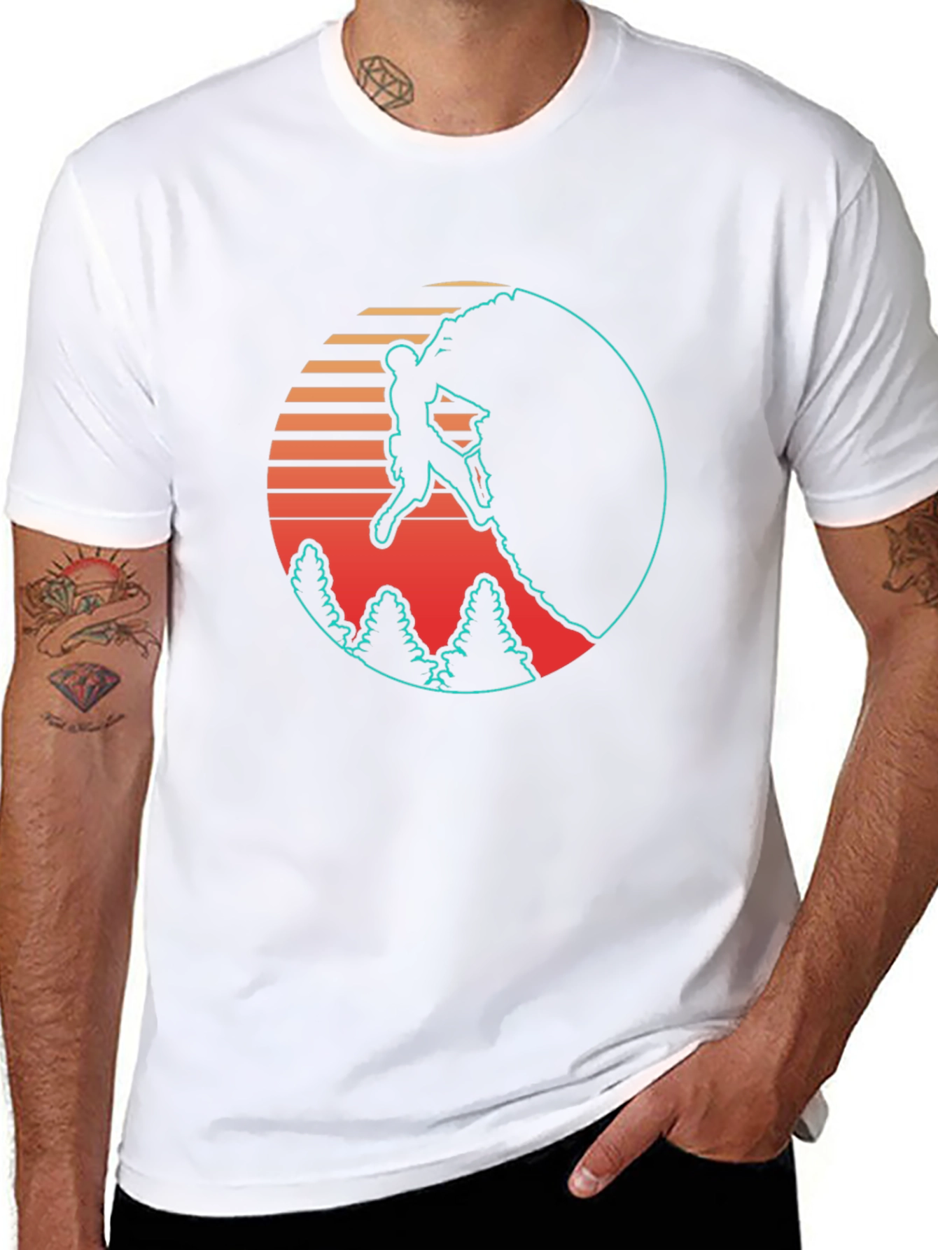 Retro Rock Climbing Black T-Shirt