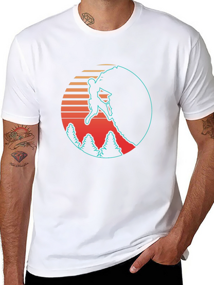 Retro Rock Climbing Black T-Shirt