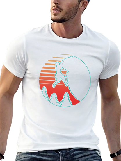Retro Rock Climbing Black T-Shirt