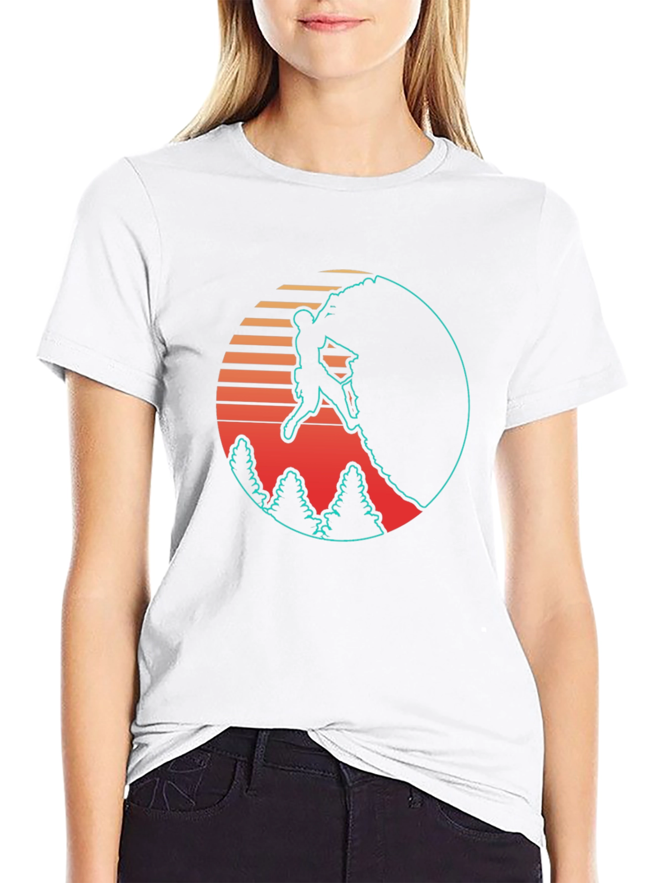 Retro Rock Climbing Black T-Shirt