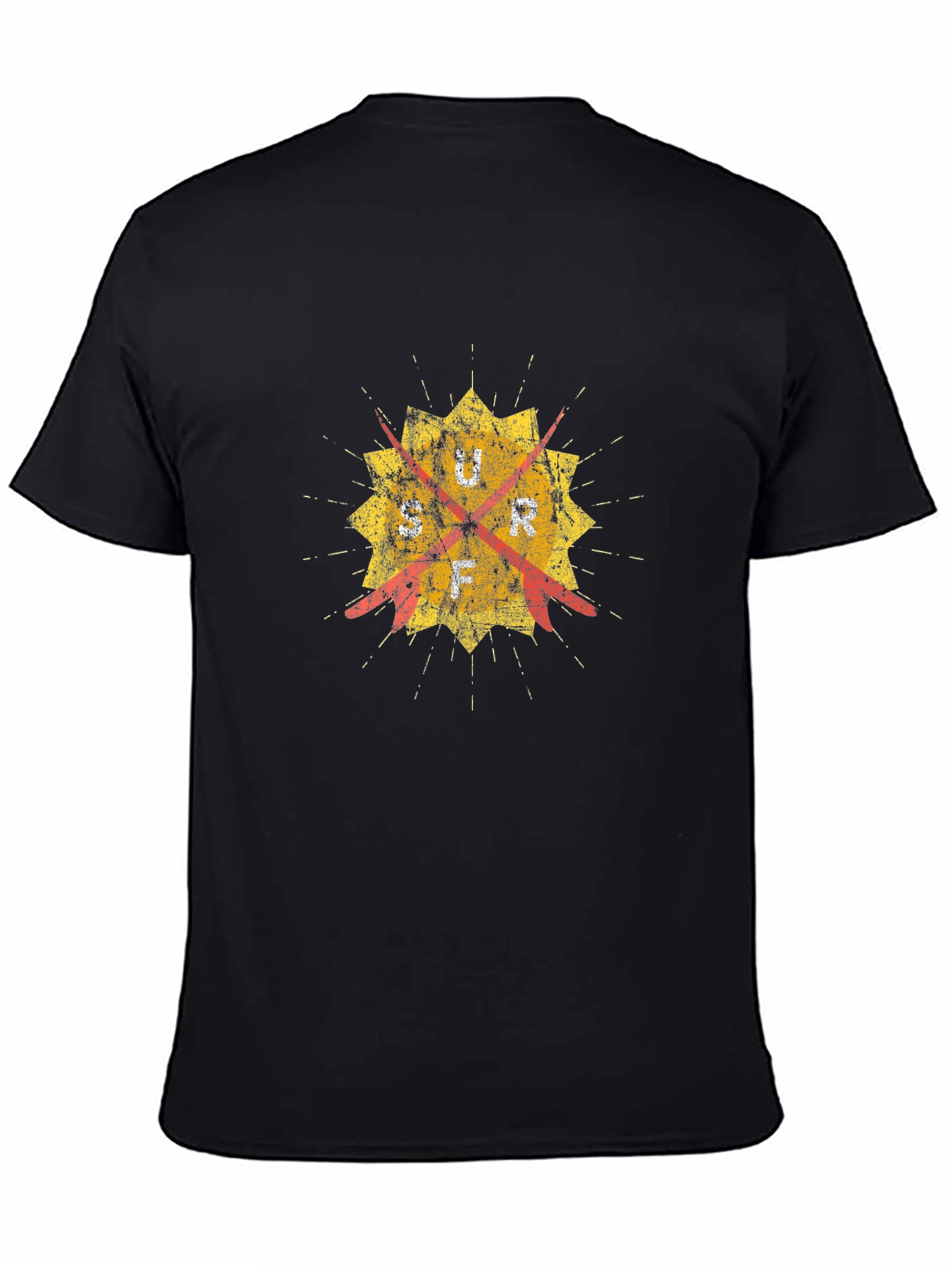 Distressed Graphic Tee - Retro Target Design - Black