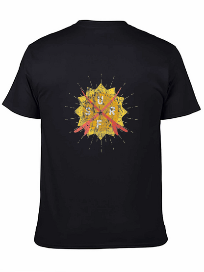 Distressed Graphic Tee - Retro Target Design - Black