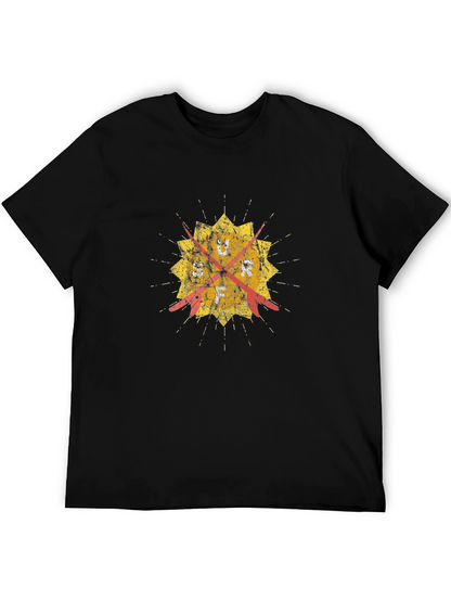Distressed Graphic Tee - Retro Target Design - Black