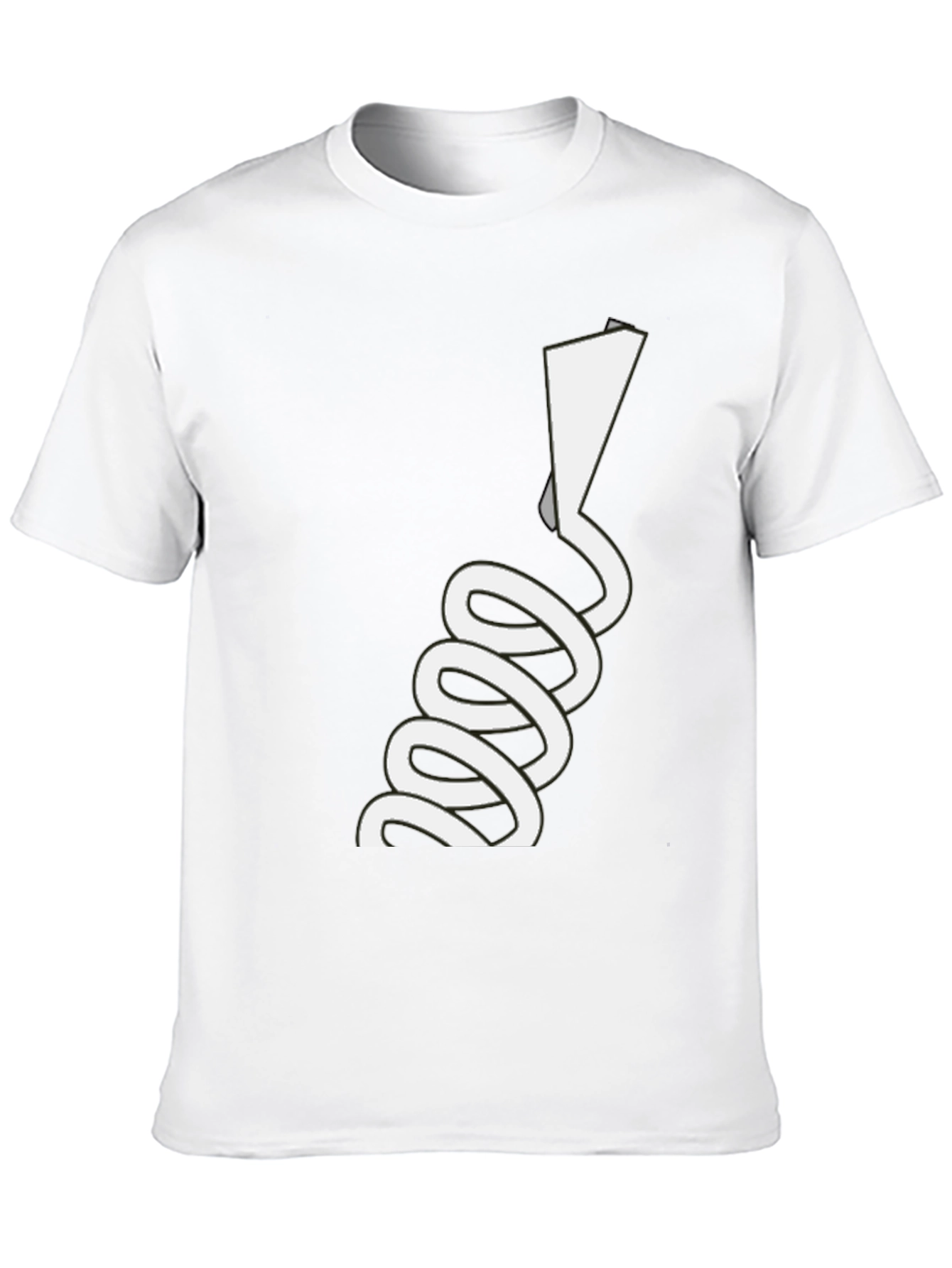 Novelty Black T-Shirt with White Spiraling Design