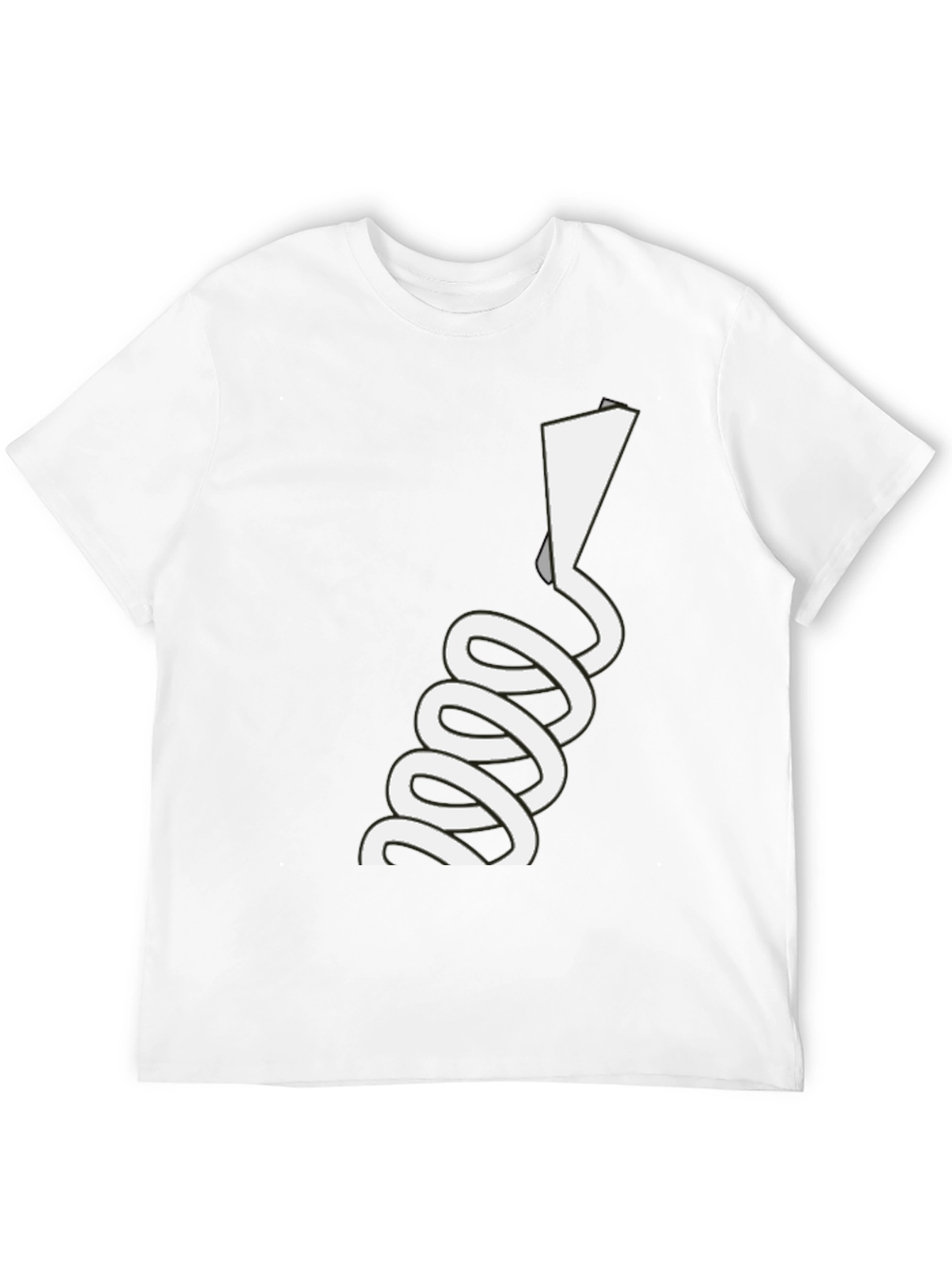 Novelty Black T-Shirt with White Spiraling Design