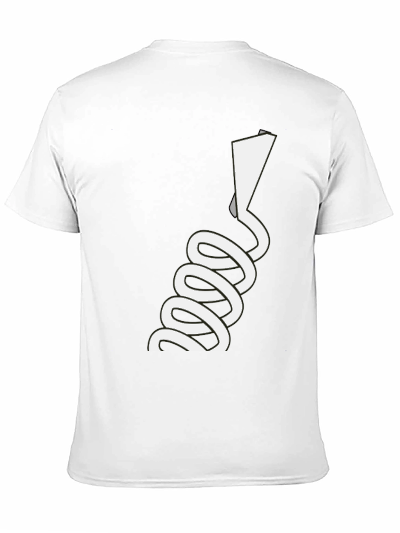 Novelty Black T-Shirt with White Spiraling Design