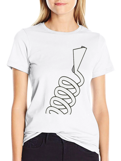 Novelty Black T-Shirt with White Spiraling Design