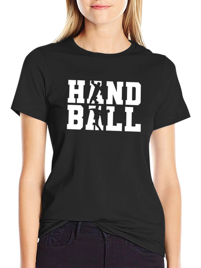 Handball Graphic Tee - Black Cotton T-Shirt