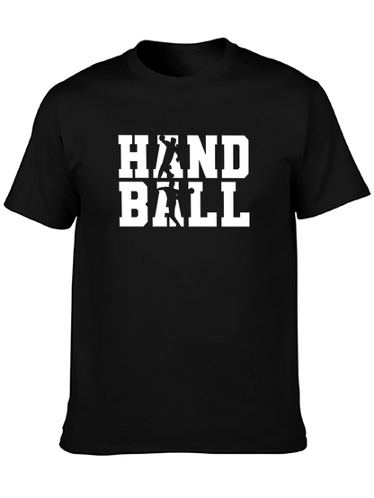 Handball Graphic Tee - Black Cotton T-Shirt