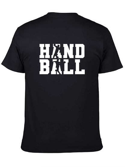 Handball Graphic Tee - Black Cotton T-Shirt