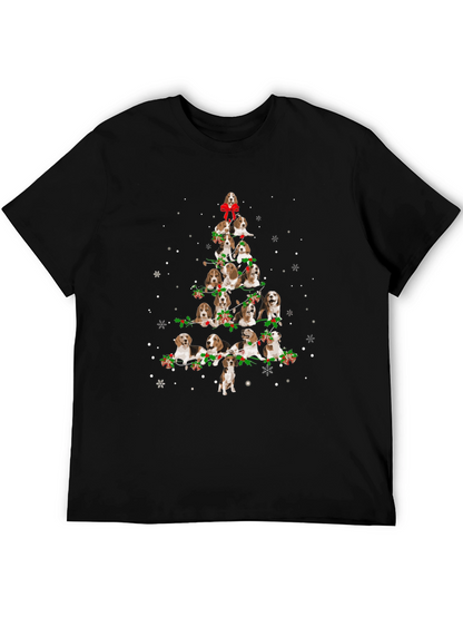 Beagle Christmas Tree Black T-Shirt