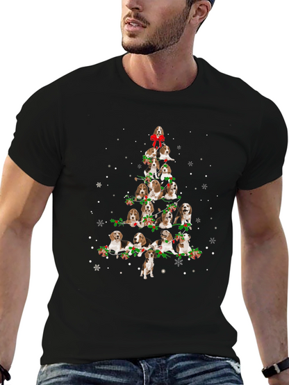 Beagle Christmas Tree Black T-Shirt