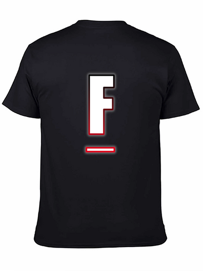 Letter F Graphic T-Shirt - Casual Style