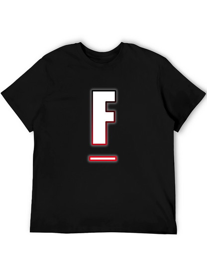 Letter F Graphic T-Shirt - Casual Style