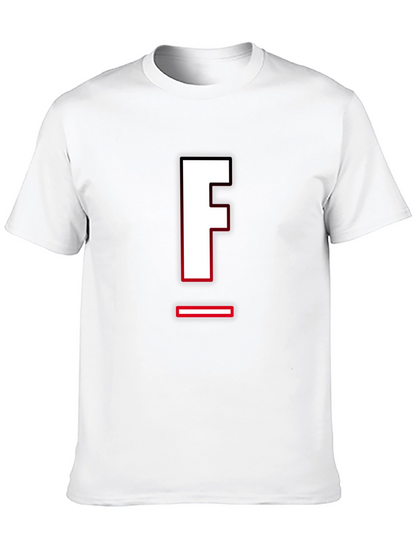 Letter F Graphic T-Shirt - Casual Style