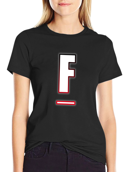 Letter F Graphic T-Shirt - Casual Style