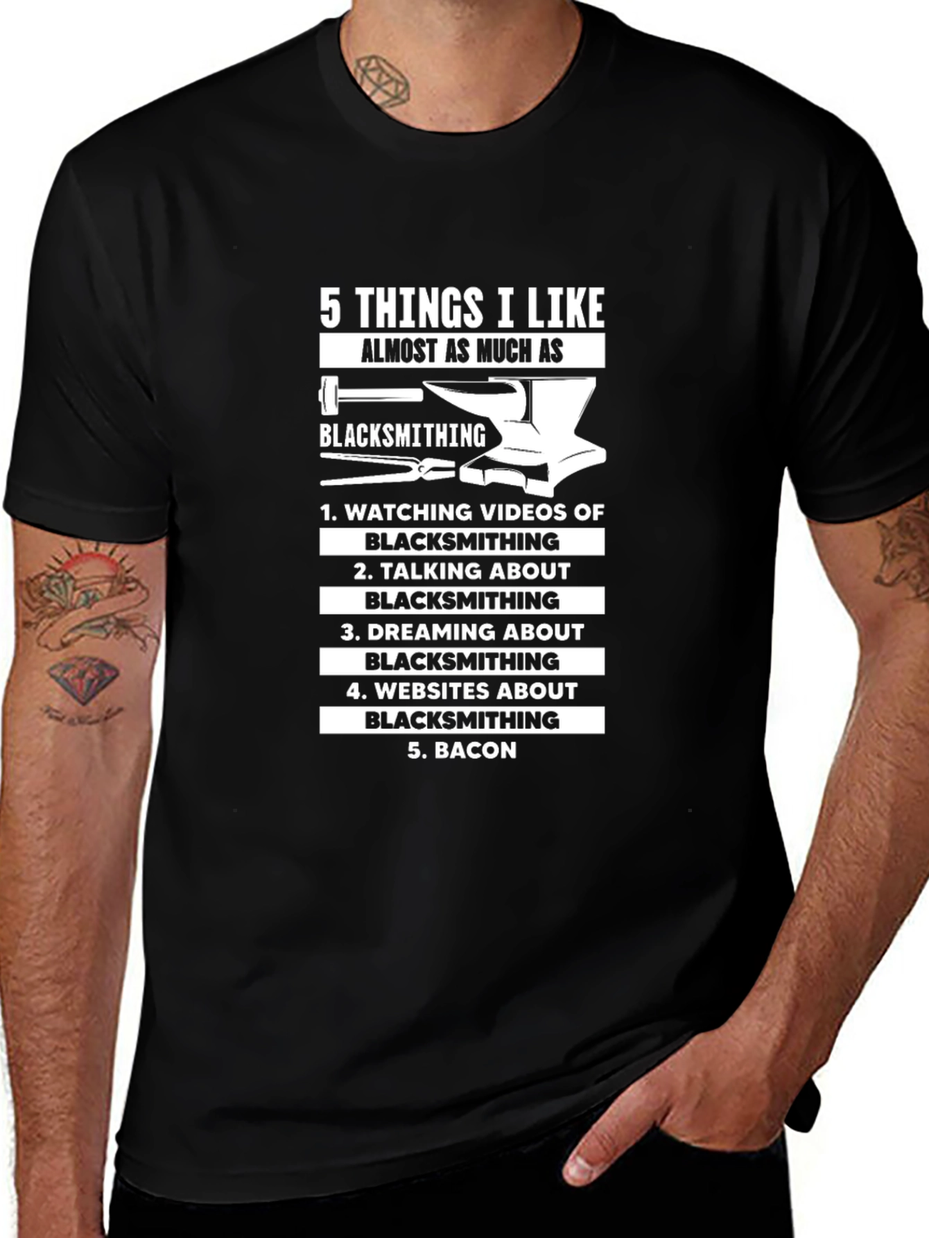 Funny Blacksmithing T-Shirt - 5 Things I Like