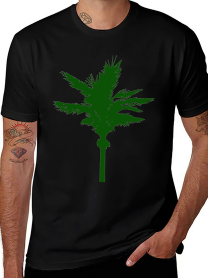 Green Palm Tree Graphic T-Shirt - Casual Comfort