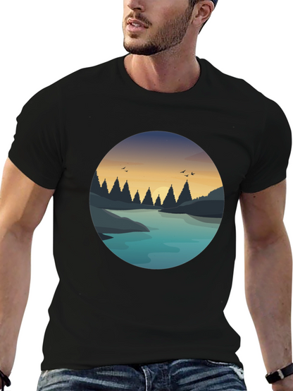 Nature Lake Graphic Print T-Shirt