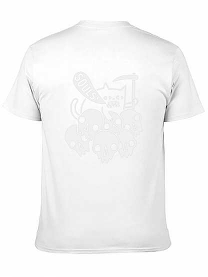 Grim Reaper Cat Souls Black Graphic T-Shirt