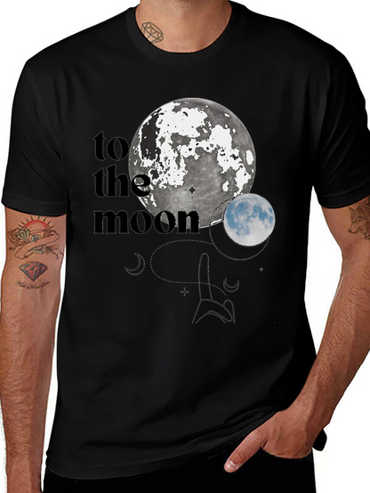 To The Moon Black Graphic Tee