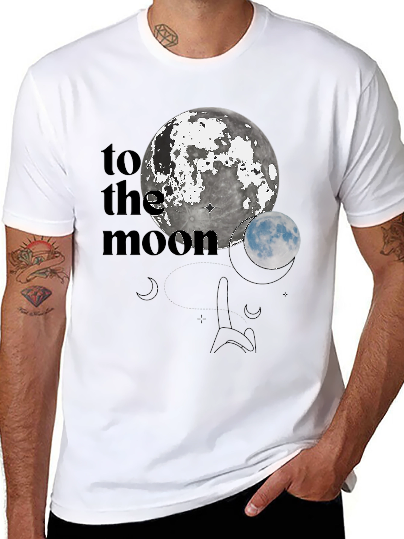 To The Moon Black Graphic Tee